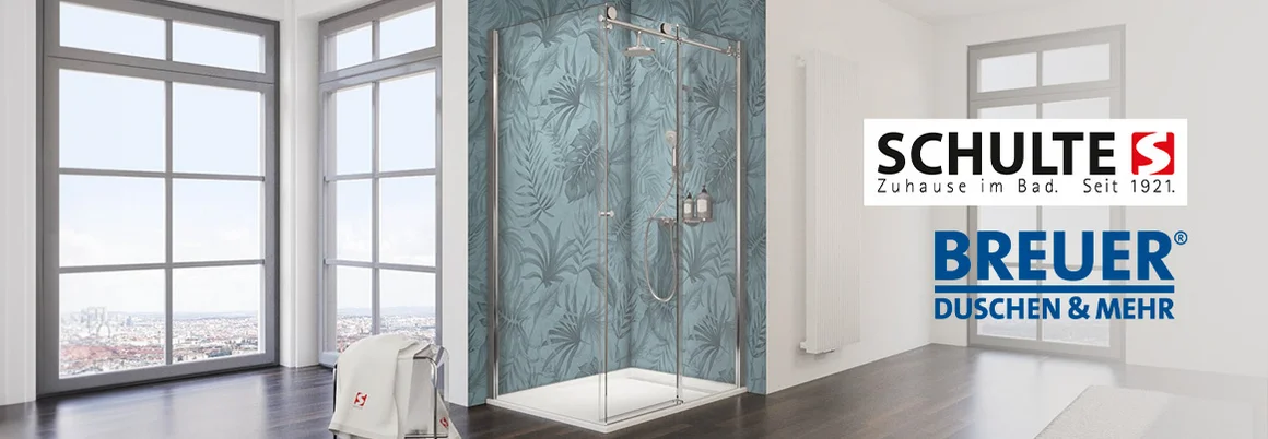 Moderne Duschkabine mit Blattmuster